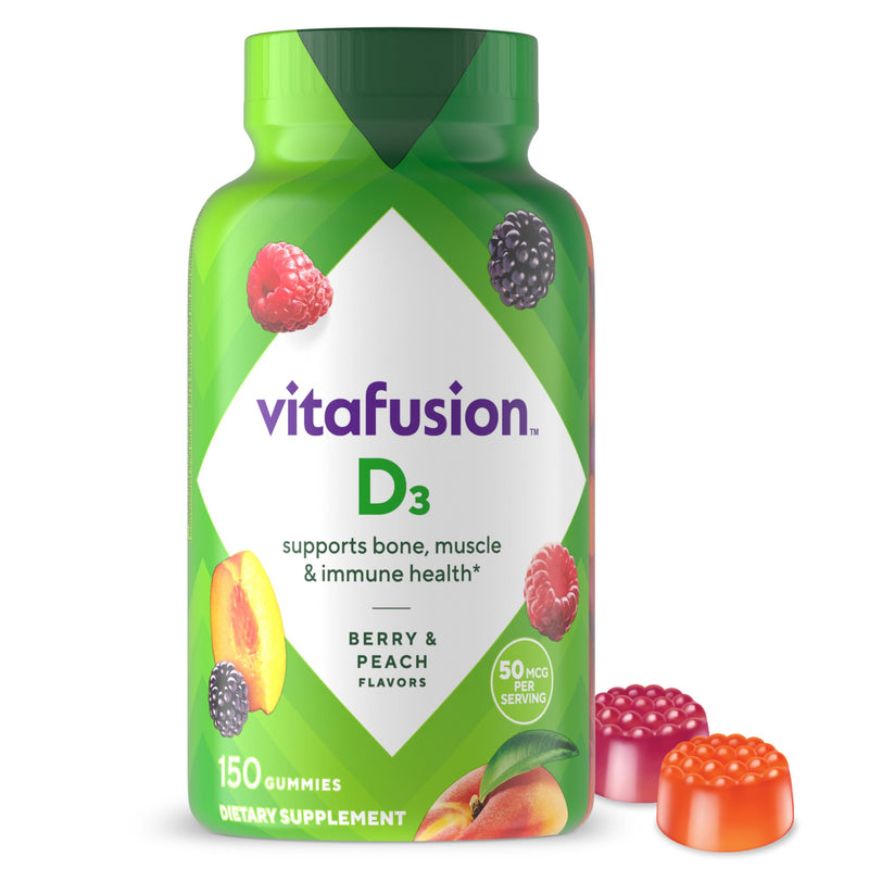 Vitafusion Vitamin D3 Gummies | 50 mcg | 150 Gummy Vitamins 150 Count (Pack of 1)