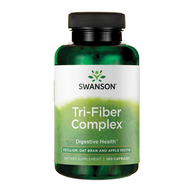 Swanson Tri-Fiber Complex Digestive Health, 100 Capsules | Digestive Health Supplement with Psyllium, Oat Bran and Apple Pectin for Adults Seeking Bowel Regularity Support 100 Count (Pack of 1)