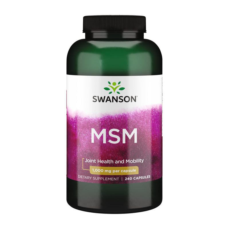[Australia] - Swanson MSM - Essential Minerals Promoting Mobility & Joint Health Support - Helps to Maintain Connective Tissue Health Including Cartilage, Collagen, & Hair - (240 Capsules, 1000mg Each) 240 Count (Pack of 1) 