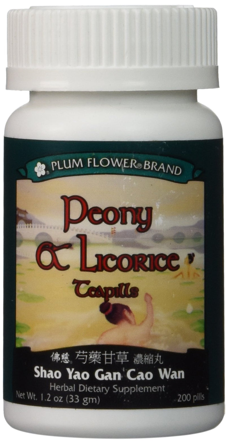 [Australia] - Peony & Licorice Teapills (Shao Yao Gan Cao Wan), 200 ct, Plum Flower 
