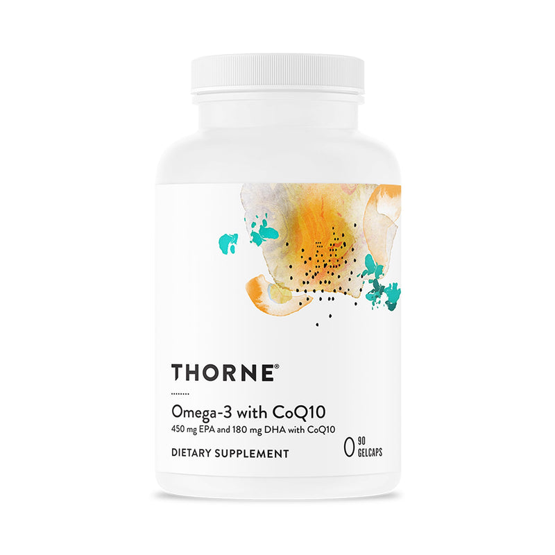 THORNE Omega-3 with CoQ10, Fish Oil Supplement with EPA & DHA, 90 Softgels 1 Count (Pack of 90)