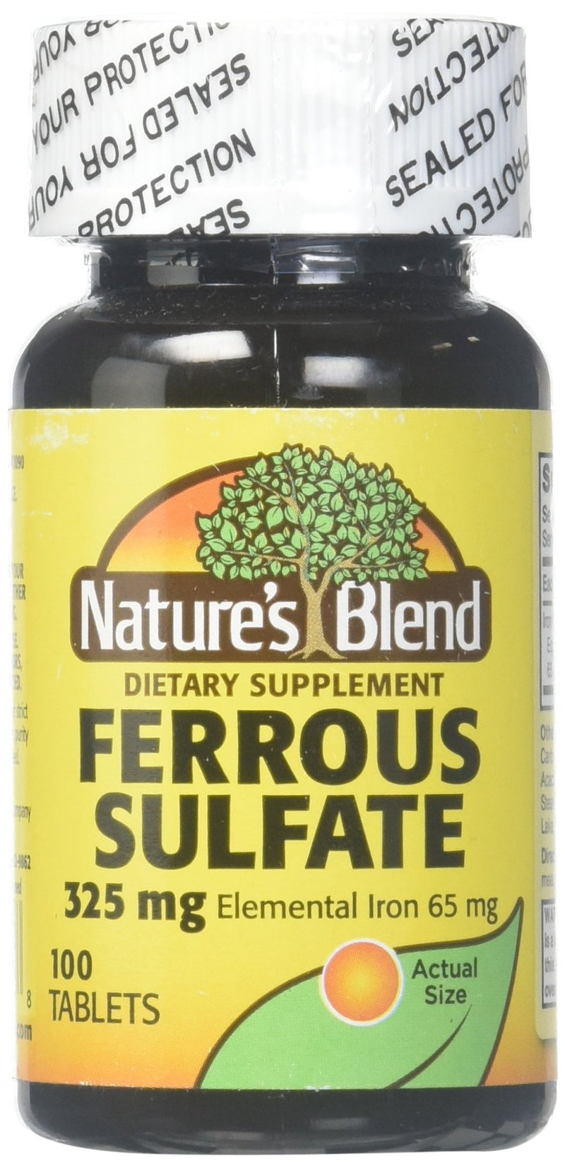 [Australia] - Nature's Blend Iron Ferrous Sulfate 325mg BPK, Assorted, tablets, 100 Count 