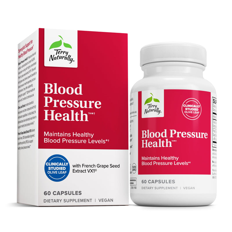 Terry Naturally Blood Pressure Health - Heart Support - 60 Count | French Grape Seed VX1. Healthy Blood Pressure, Blood Flow and Circulation Support. 60 capsules.