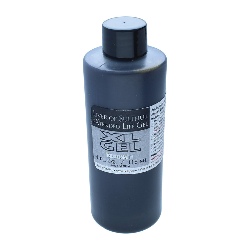 [Australia] - The Beadsmith XL Gel Liver of Sulfur Extended Life Gel 4 Fluid Ounces (118ml) Bottle Apply a Patina Finish to Silver Copper and Other Metal for Oxidized Look on Art and Jewelry Projects 