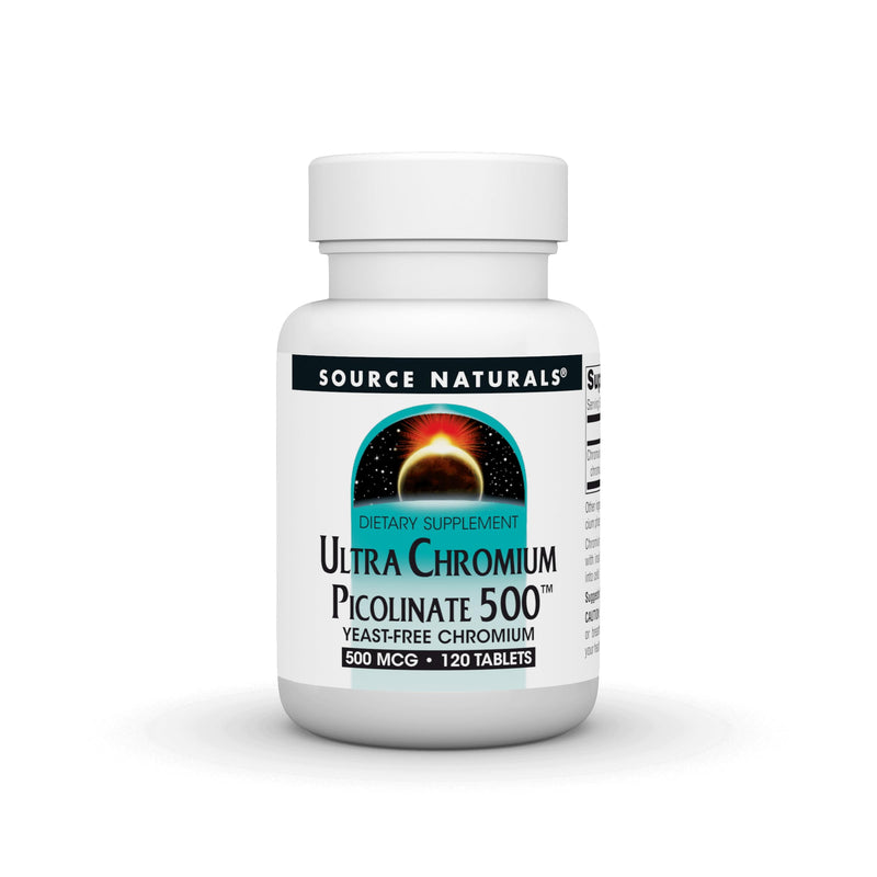 [Australia] - Source Naturals Ultra Chromium Picolinate 500 Yeast-FreeChromium, Vegetarian Dietary Supplement, 500 mcg - 120 Tablets 