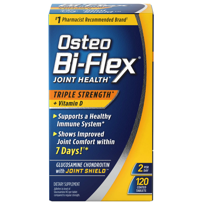[Australia] - Osteo Bi-Flex Triple Strength with Vitamin D Glucosamine Chondroitin Joint Health Supplement, Coated Tablets, Red, 120 Count Unflavored 120 Count (Pack of 1) 