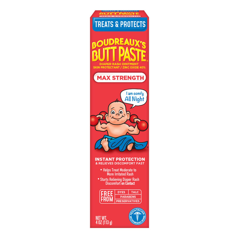 [Australia] - Boudreaux's Butt Paste Maximum Strength Diaper Rash Cream, Ointment for Baby, 4 oz Tube 4 Ounce 