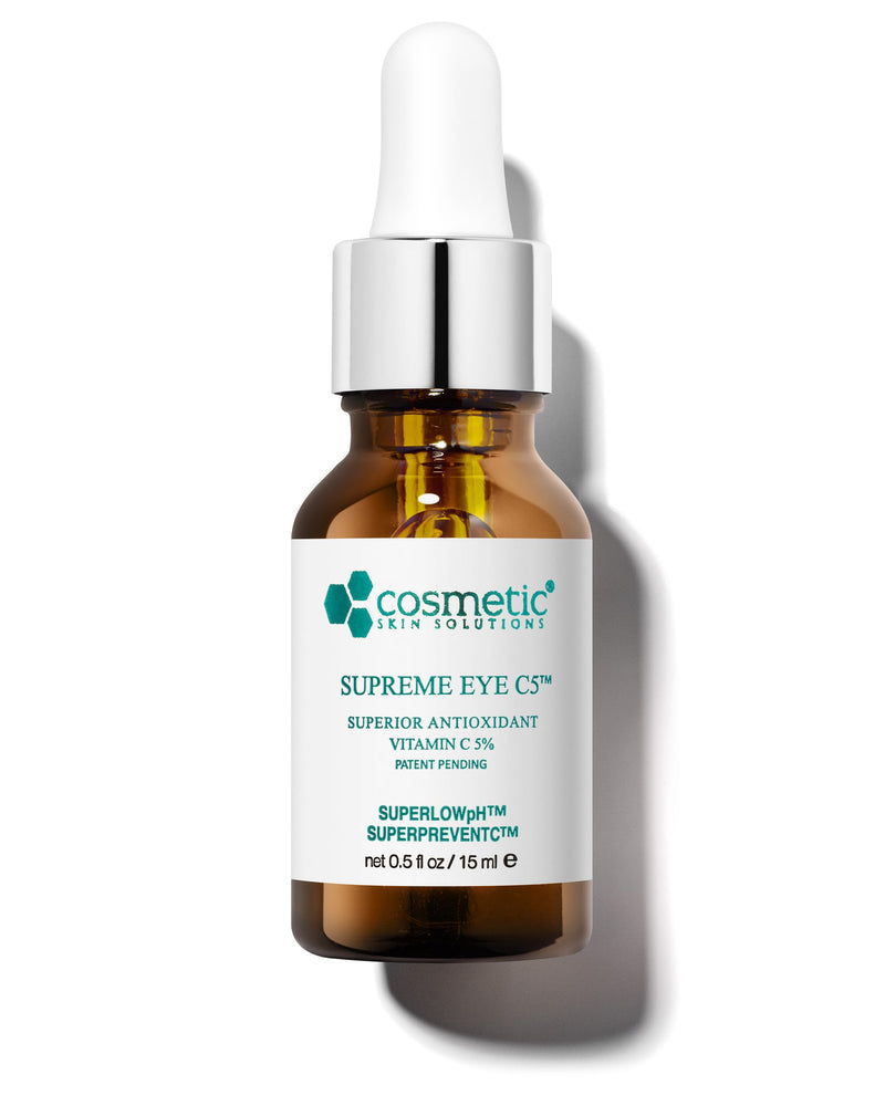 Supreme C5 Vitamin C Eye Gel, Lightweight Under Eye Gel-Cream with 5% Vitamin C, Hyaluronic Acid & Asiatic Acid, Helps Reduce Dark Circles, Puffiness, Under Eye Bags & Fine Lines, 0.5 fl oz