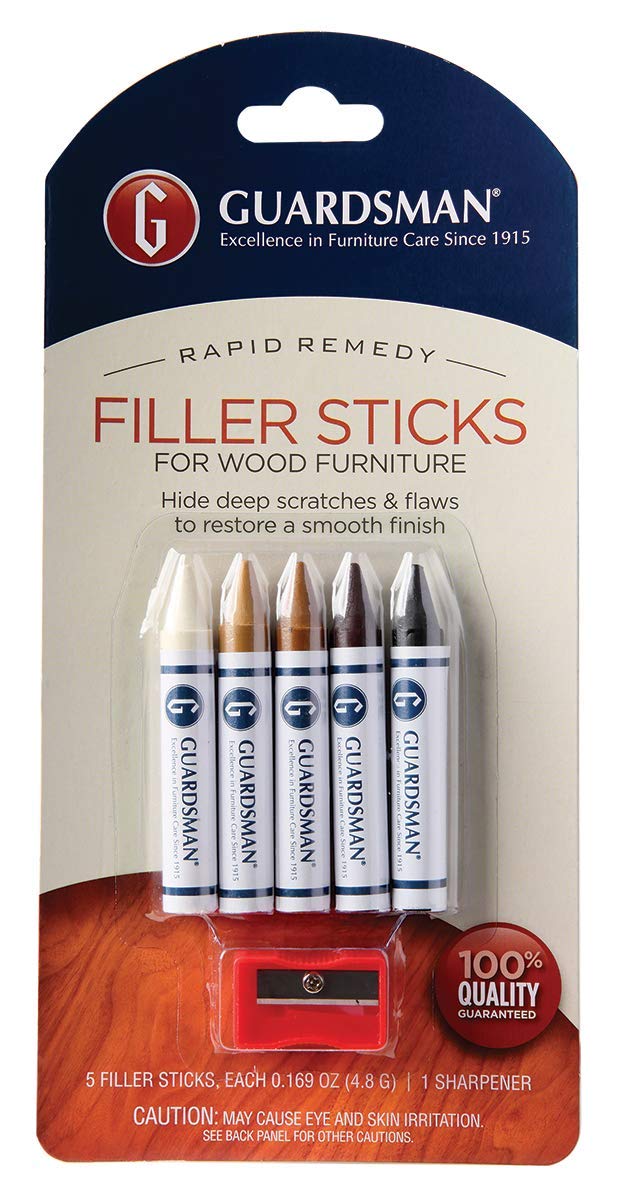 [Australia] - Guardsman Wax Wood Furniture Filler Sticks, Furniture Scratch Repair Kit for Wood Floors, Cabinets, Chairs, and Furnishings, 5 Colors Wood Repair Filler Sticks 