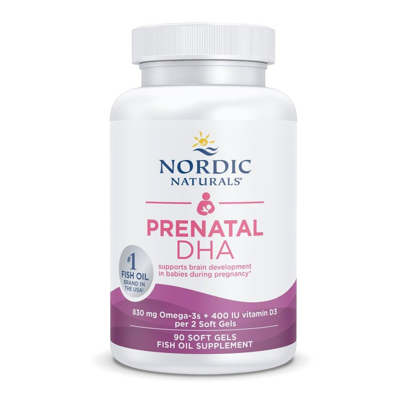 Nordic Naturals Prenatal DHA, Omega-3 + Vitamin D3, Unflavored - 90 Count | 830 mg omega-3 plus 400 IU vitamin D3 per serving supports brain development during pregnancy and lactation. Non-GMO formula 90 Count (Pack of 1)