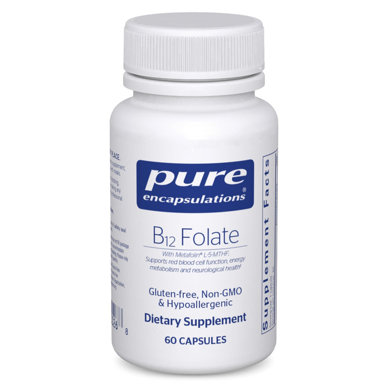 Pure Encapsulations B12 Folate - Energy Supplement to Support Nerves, Energy Metabolism & Cognitive Support* - with Vitamin B Folate as Metafolin - 60 Capsules | Energy Supplement to Support Nerves, Energy Metabolism and Cognitive Function Support*, wi...