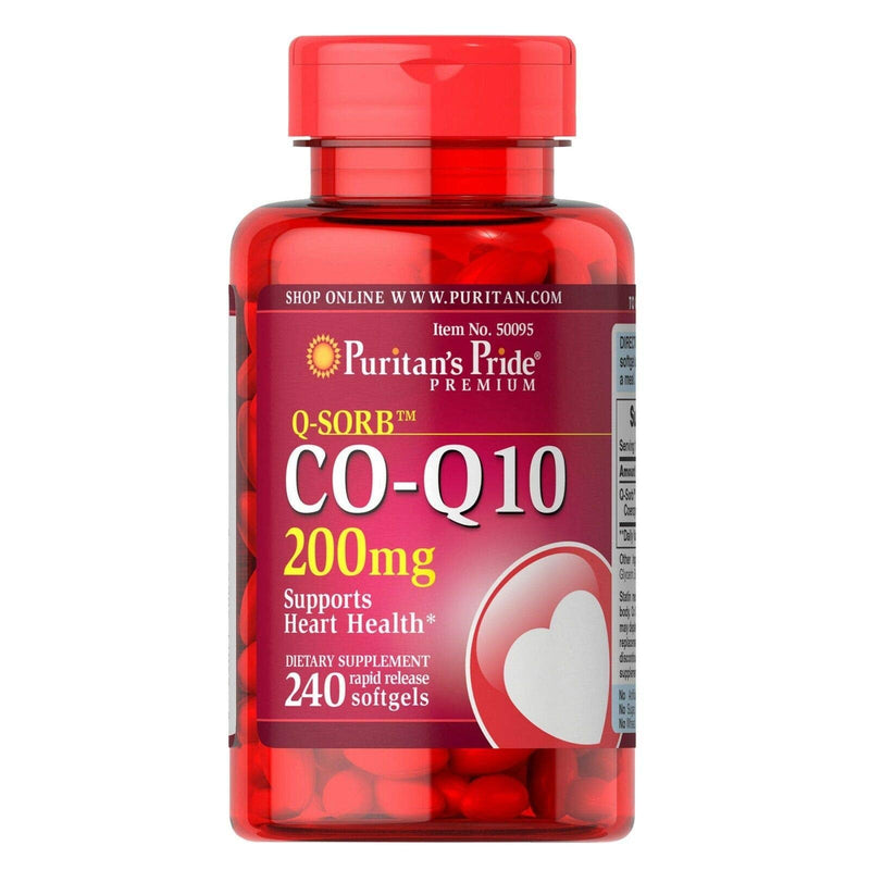 [Australia] - Puritan's Pride CoQ10 200mg, Supports Heart Health, 240 Rapid Release Softgels 240 Count (Pack of 1) 
