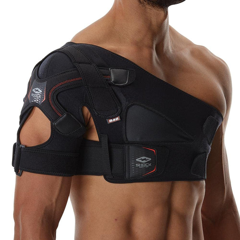 [Australia] - Shock Doctor Shoulder Support Brace for Men, Prevents & Promotes Healing from AC Sprains, Rotator Cuff Injuries & Moderate Separations Large / X-Large Black 