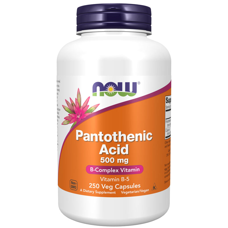 NOW Foods Pantothenic Acid 500 mg, 250 Capsule (3 Pack) 250 Count (Pack of 3)