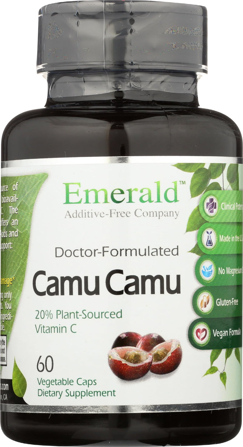 Emerald Labs Camu Camu - Plant-Sourced Vitamin C, Bioflavonoids, Amino Acids & B Vitamins - Gluten-Free, Vegan - 60 Vegetable Capsules (30-Day Supply) | Plant-Sourced Vitamin C, Bioflavonoids, Amino Acids & B Vitamins, Gluten-Free, Vegan