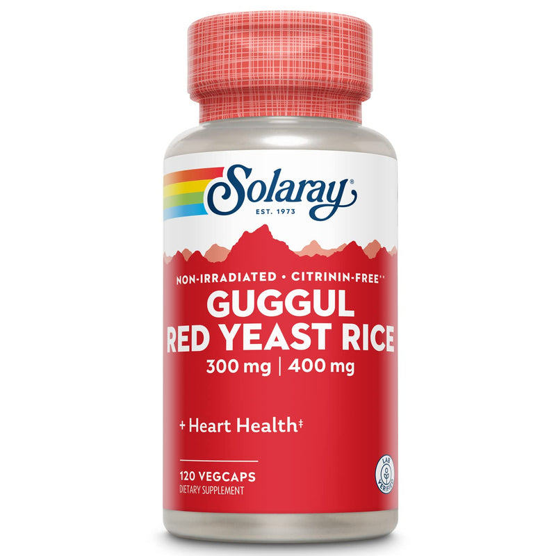 [Australia] - SOLARAY Guggul Gum Extract & Red Yeast Rice | Healthy Heart Function Support | Ancient Chinese Medicine & Ayurvedic Medicine Combo | 120ct 120 Count (Pack of 1) 