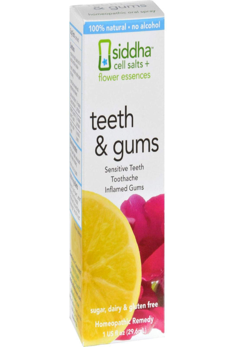 [Australia] - Siddha Remedies Teeth & Gums Spray for Gums & Toothache Relief, Sensitive Teeth | 100% Natural Homeopathic Remedy with Cell Salts and Flower Essences | No Alcohol No Sugar 