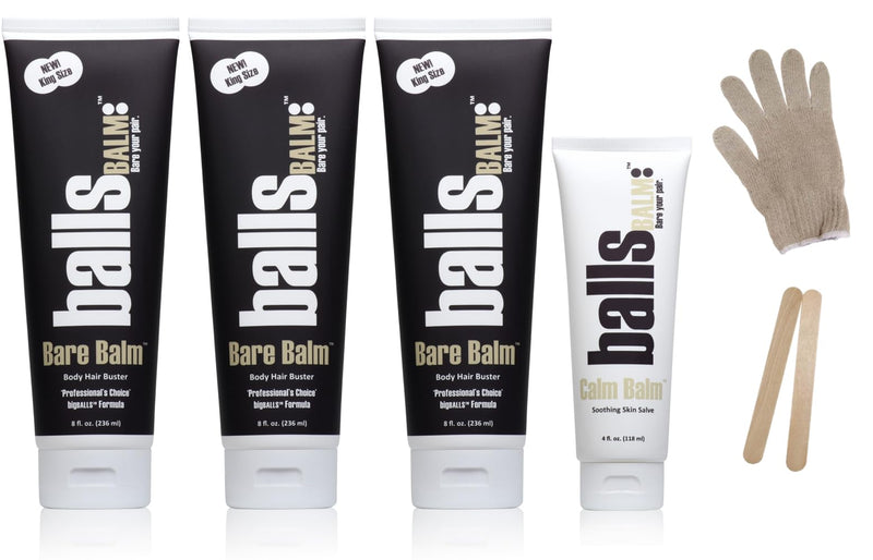 [Australia] - The Bare Pair Triple Pro Pac King Kombo - Body Hair Management System (w/Exfoliating Glove) 