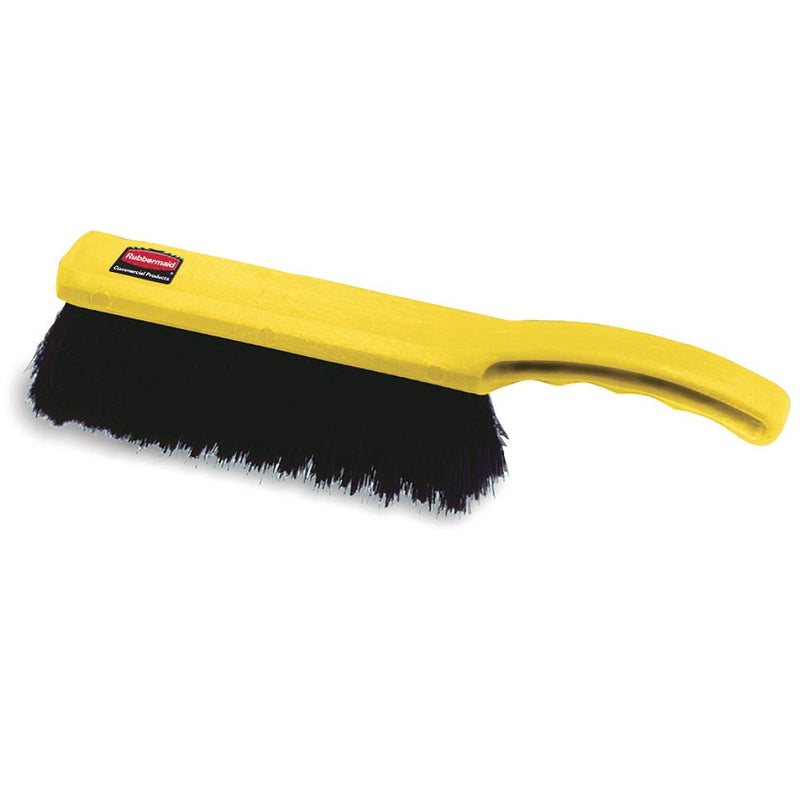 [Australia] - Rubbermaid Commercial 8 Inch Counter Brush, Flagged Polypropylene Fill for Smooth Surface Sweeping, Silver (FG634200SILV), 12.5", Yellow, Silver 