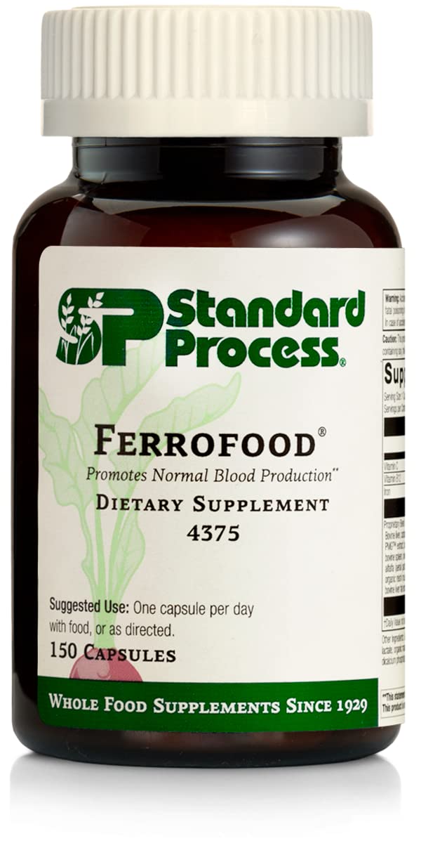 [Australia] - Standard Process Ferrofood - Whole Food Antioxidant, Healthy Blood and Hemoglobin with Cyanocobalamin, Acerola, Shiitake, Rice Bran, Organic Carrot, Alfalfa, Spanish Moss - 150 Capsules 