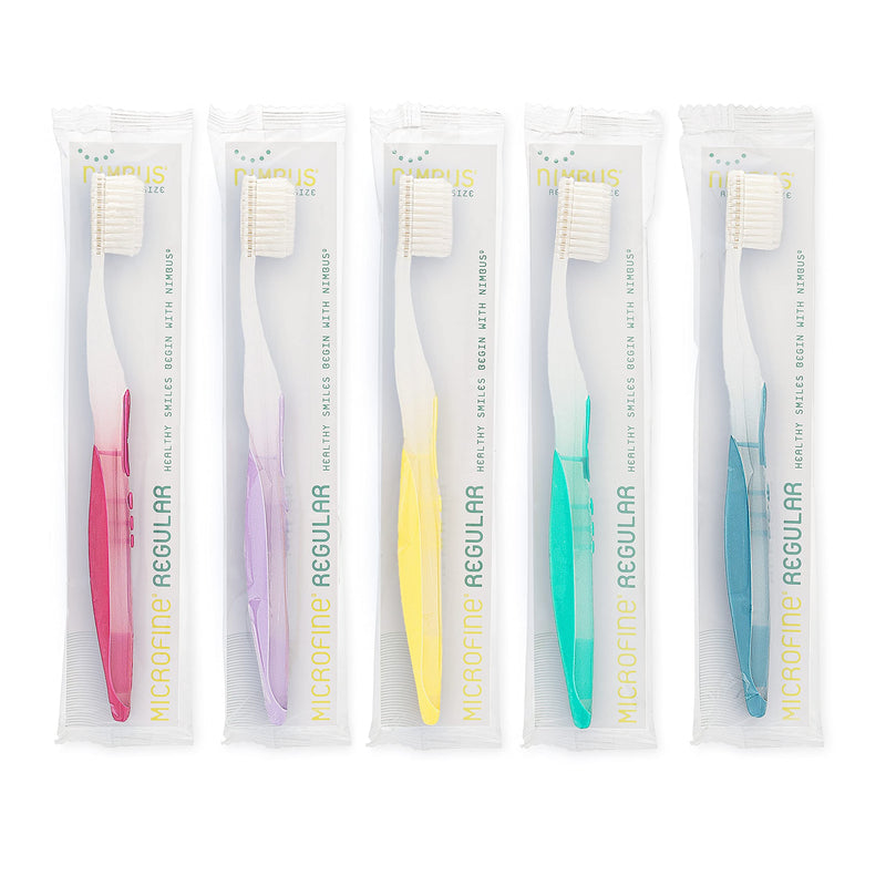 [Australia] - NIMBUS Extra Soft Toothbrushes (Regular Size Head), Periodontist Design Tapered Bristles for Sensitive Teeth & Receding Gums (5 Pack, Colors May Vary) 