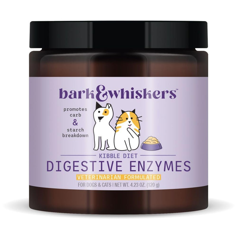Bark & Whiskers Digestive Enzymes Kibble Diet, for Dogs & Cats, 4.23 oz. (120 g), 150 Scoops, Promotes Carb & Starch Breakdown, Veterinarian Formulated, Non-GMO, Dr. Mercola - PawsPlanet Australia