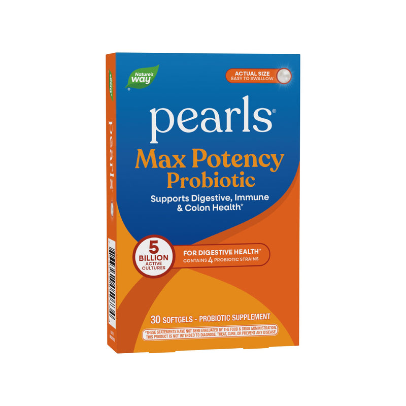 Nature's Way Probiotic Pearls Max Potency Softgels, 5 Billion CFU, 30 ct | Daily Probiotic for Women and Men, Supports Digestive, Immune, Colon Health*, with Lactobacilli and Bifidobacteria strains 30 Count (Pack of 1)