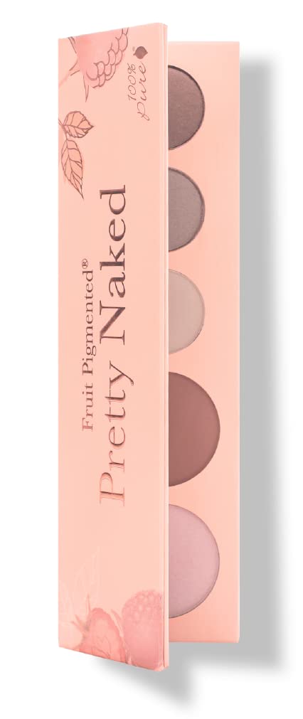 [Australia] - 100% PURE Pretty Naked Makeup Palette All in One Compact 3 Eyeshadow, Blush, Face Highlighter, Fruit Pigmented Natural Nude, Neutral Looks for All Skin Types - Vegan (Soft, Neutral Tones) 