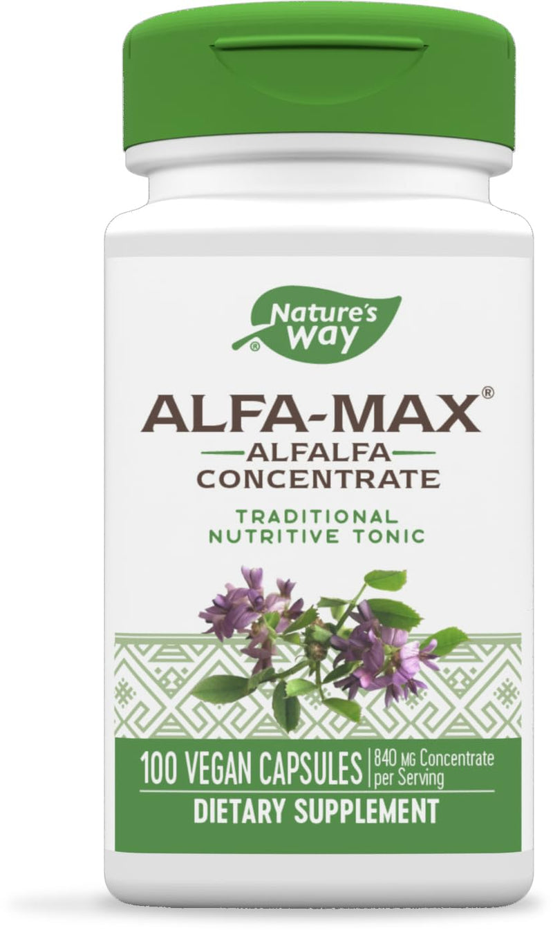 [Australia] - Nature's Way Alfa-Max - Alfalfa Supplement - Alfalfa Leaf, Stem & Flower - Gluten Free & Vegan - 100 Capsules 