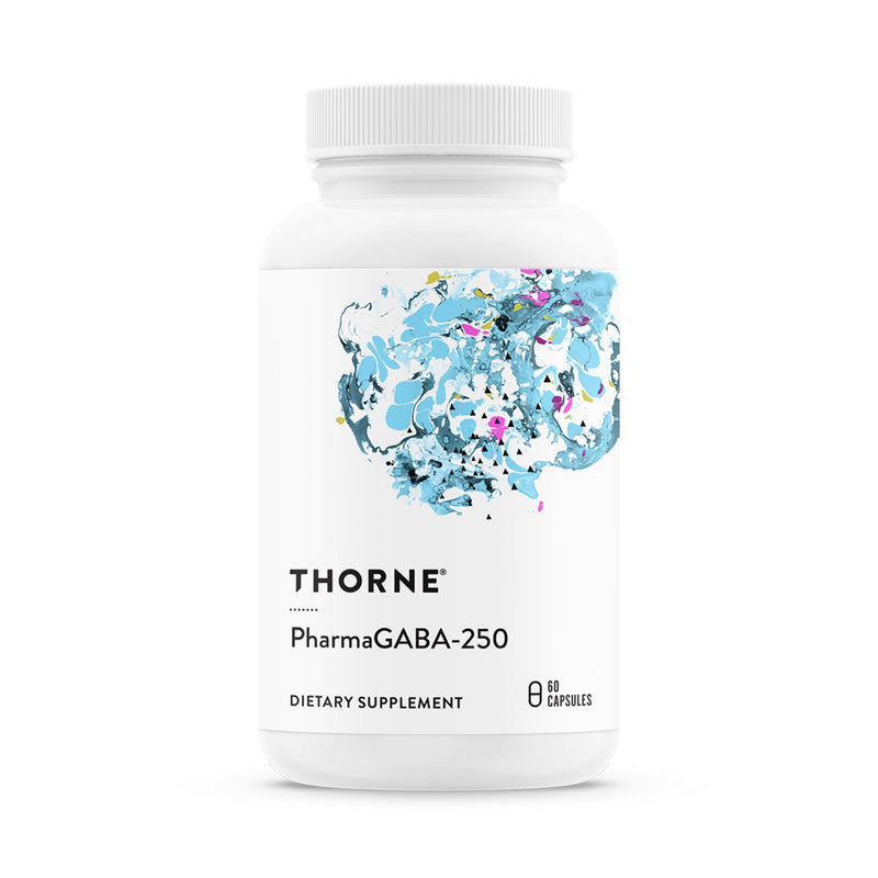 THORNE PharmaGABA-250, 250 mg Gamma-Aminobutyric Acid (GABA), 60 Capsules | Supports Relaxation, Mental Focus & Restful Sleep*, Natural-Source GABA, Non-Habit-Forming, NSF Contents Certified