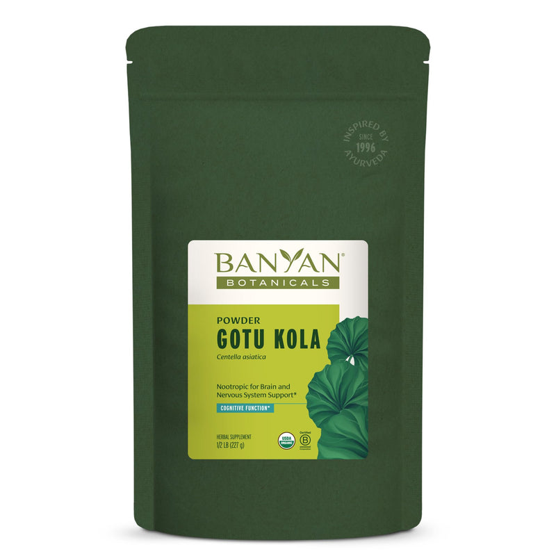 [Australia] - Banyan Botanicals Gotu Kola Powder ‚Äì Organic Brahmi (Centella Asiatica) ‚Äì Calming Nootropic Herb for Nervous System Support & Healthy Skin* ‚Äì ¬Ω lb. ‚Äì Non-GMO Sustainably Sourced Vegan 8 Ounce (Pack of 1) 
