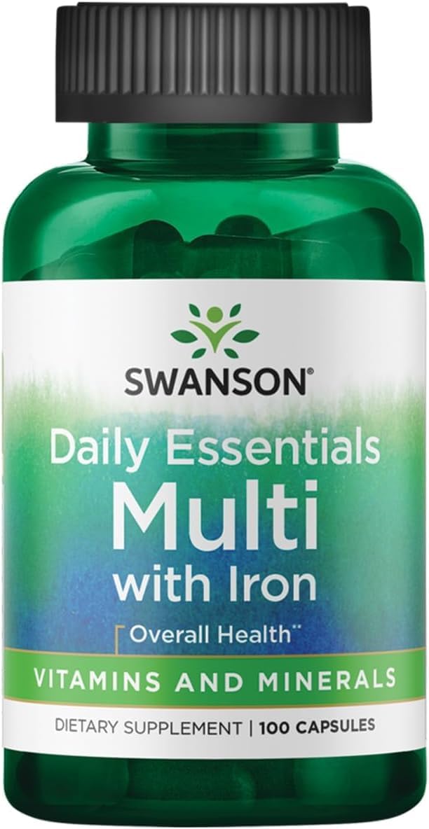Swanson Multi and Mineral Daily Multivitamin, 100 Capsules | Men's and Women's Daily Multivitamin and Multimineral with Antioxidants and B Vitamins for Overall Health 60 Count (Pack of 1)