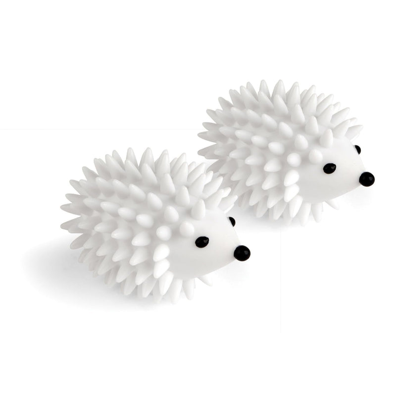 [Australia] - Kikkerland Hedgehog Laundry Dryer Balls, Reusable Laundry Softener, Reduces Clothing Wrinkles and Saves Drying Time, Plastic, White, 1 EA, Set of 2 