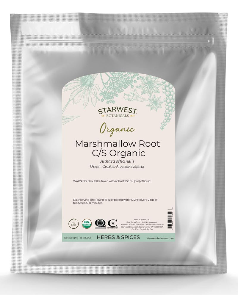 [Australia] - Starwest Botanicals Organic Marshmallow Root Cut and Sifted, 16 Ounce (Pack of 1) 16 Ounce (Pack of 1) 