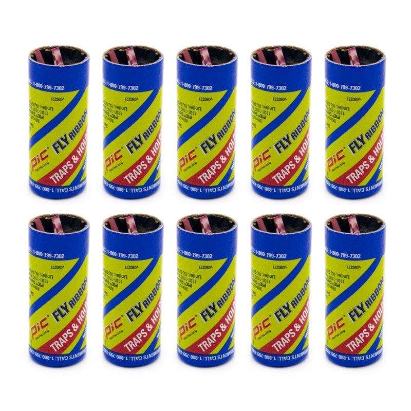 [Australia] - PIC FR10B 69060216325 Fly Ribbons Fruit Fly Traps for Indoors and Outdoors, Bug Trap for Winged Insects, Set of 10 