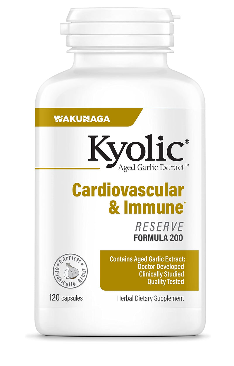 [Australia] - Kyolic Aged Garlic Extract Formula 200, Cardiovascular & Immune, Reserve 120 Capsules (Packaging May Vary) 120 Count (Pack of 1) 