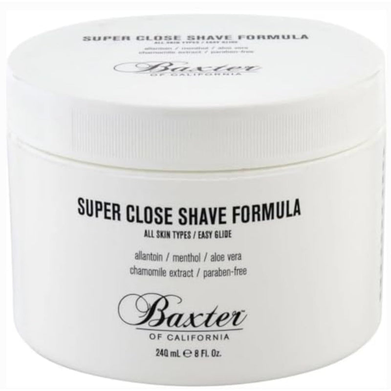 Baxter of California Super Close Shave Formula for Men | Easy Glide| Soothing Formula | Tea Tree Oil, Witch Hazel & Peppermint 8 Fl Oz (Pack of 1)