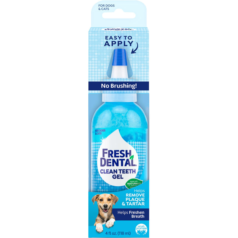 [Australia] - Fresh Dental Dog Toothpaste for Teeth Cleaning, Dog Breath Freshener, Easy Plaque & Tartar Remover Gel, No Toothbrush Needed, Effortless Dental Care, Minty Flavored Toothpaste, Made in USA, 4oz. Mint 