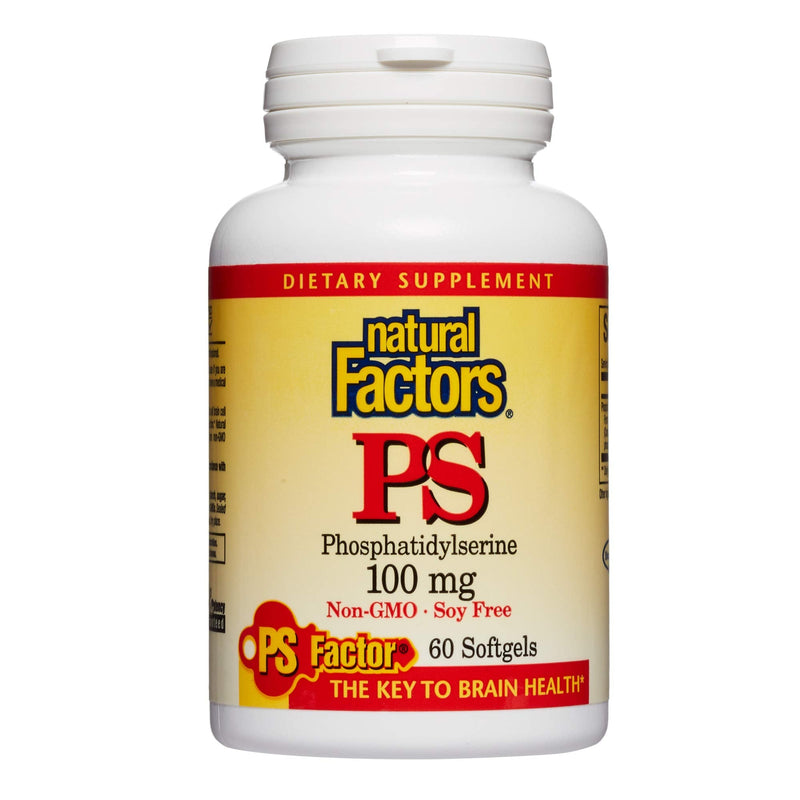 [Australia] - Natural Factors, Phosphatidylserine, Support for Memory, Concentration and Brain Functions, Soy and Gluten Free, 60 Softgels Standard Packaging 
