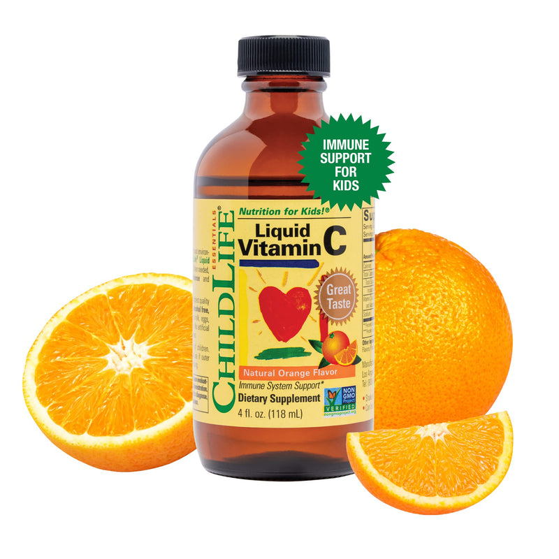 [Australia] - CHILDLIFE ESSENTIALS Liquid Vitamin C - Pure Vitamin C Liquid Supplement for Kids, Toddlers, & Babies, Immune System Support, Natural Orange Flavor, 4 Fl Oz (Pack of 1) 4 Fl Oz (Pack of 1) 