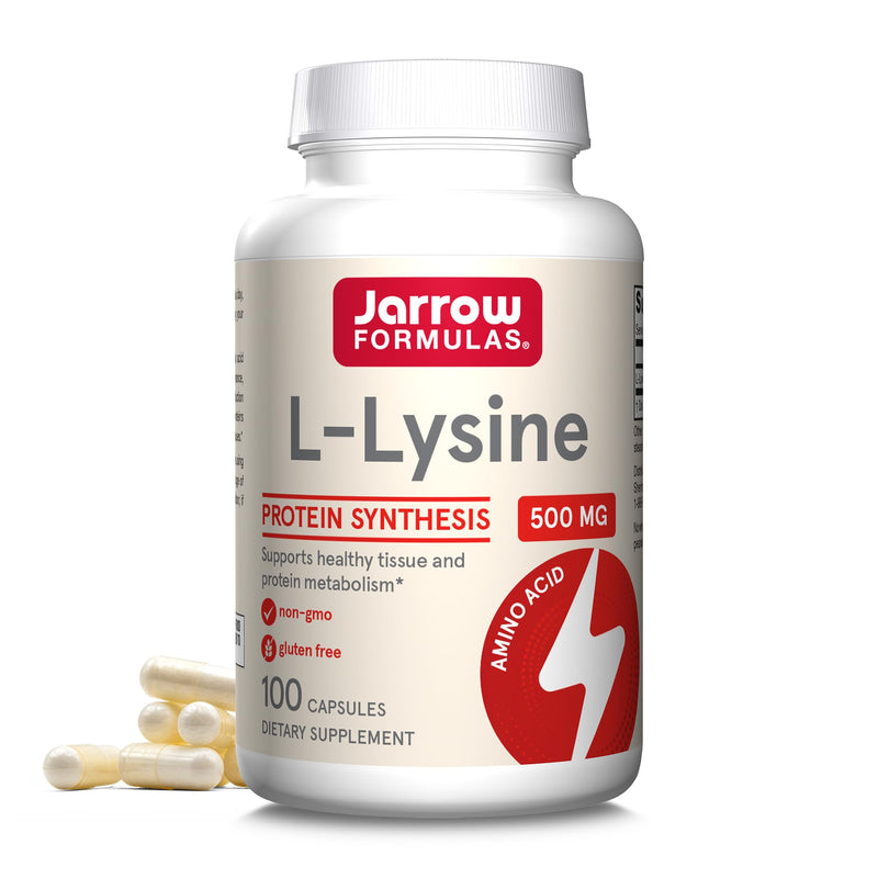 [Australia] - Jarrow Formulas L-Lysine 500 mg, Dietary Supplement, Amino Acid for Protein Synthesis and Healthy Tissue Support, 100 Capsules, 100 Day Supply Fish/shellfish 1 Count (Pack of 100) 