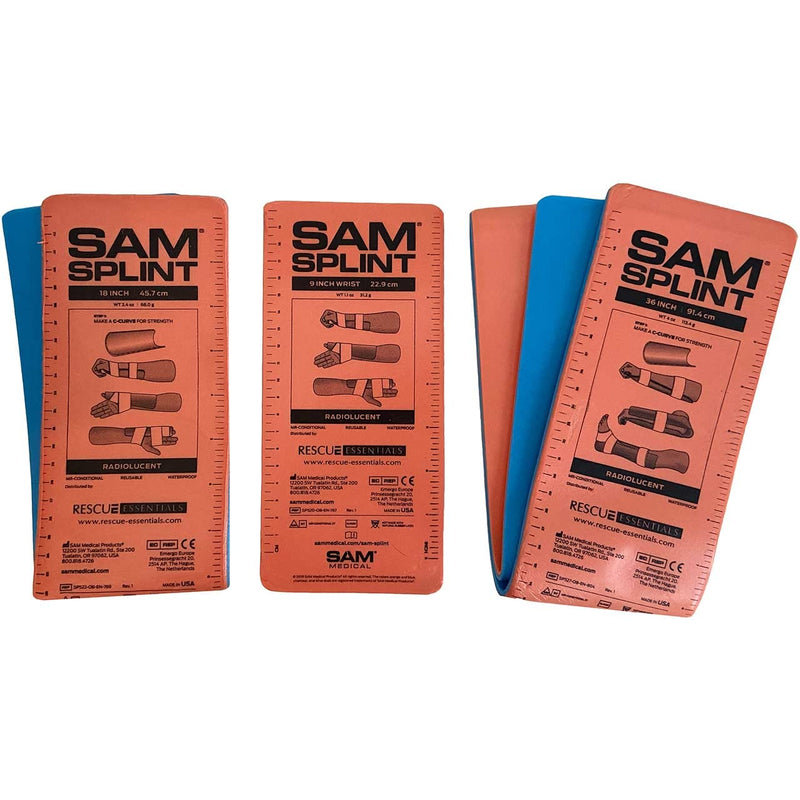 [Australia] - Rescue Essentials SAM SPLINT 3X COMBO PACK, 36", 18" AND 9"- ORANGE/BLUE 