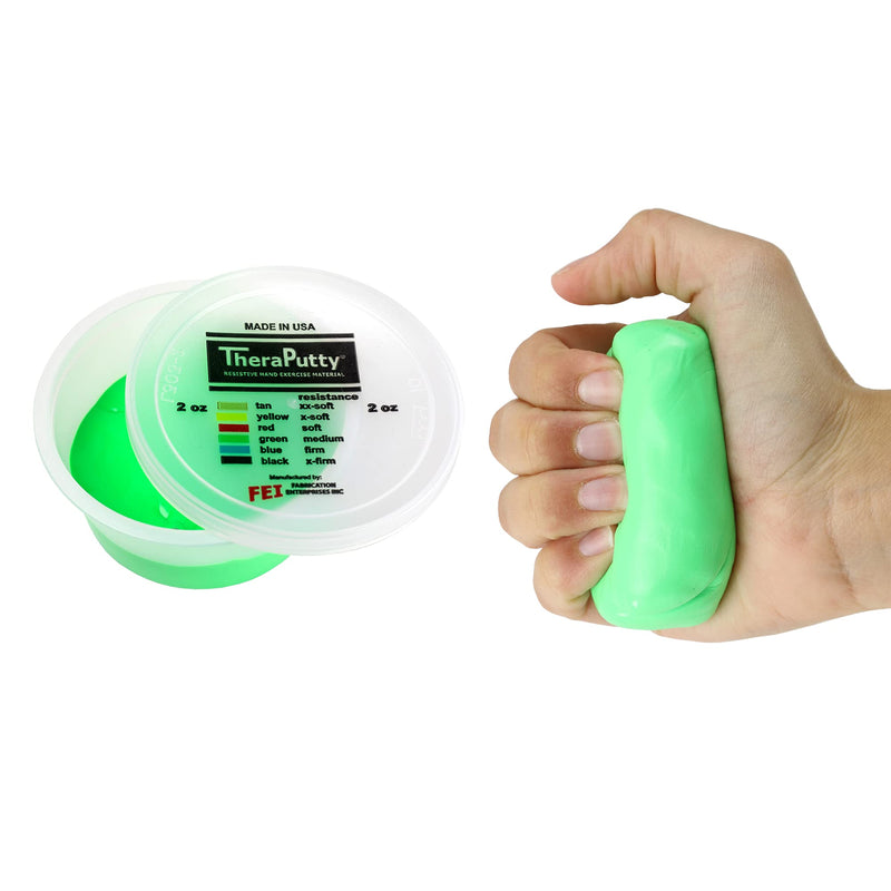 [Australia] - CanDo Theraputty Plus Hand Exercise Putty for Rehabilitation, Exercises, Hand Therapy, Hand Strengthening, Stress Relief - Green 2 oz Medium Green Medium 