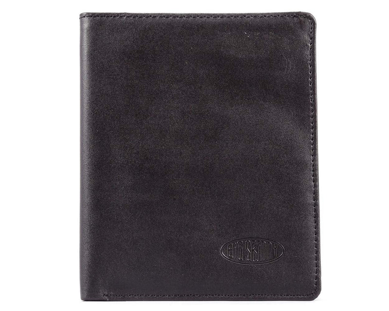 Big Skinny Leather Traveler Slim Wallet, Holds Up to 20 Cards and 4 Passports Black