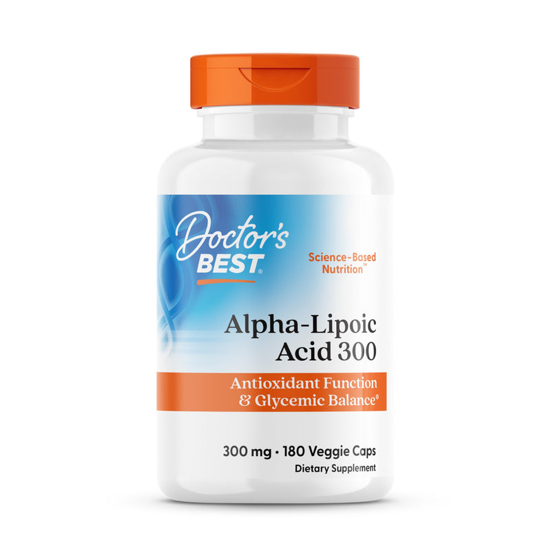 [Australia] - Doctor's Best Alpha-Lipoic Acid 300, Supports Antioxidant Function & Glycemic Balances, Non-GMO, Gluten Free, Vegan, Soy Free, 300 mg, 180 Veggie Caps 180 Count (Pack of 1) 