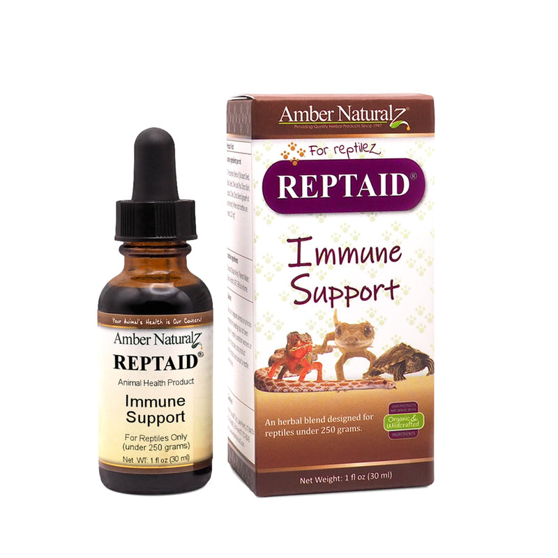 AMBER NATURALZ Reptaid Herbal Supplement for Small Reptiles | Herbal Pet Supplement for Immune Support | for Reptiles Under 250g | 1 Fluid Ounce Glass Bottle | Manufactured in The USA 1 Ounce (Pack of 1) - PawsPlanet Australia
