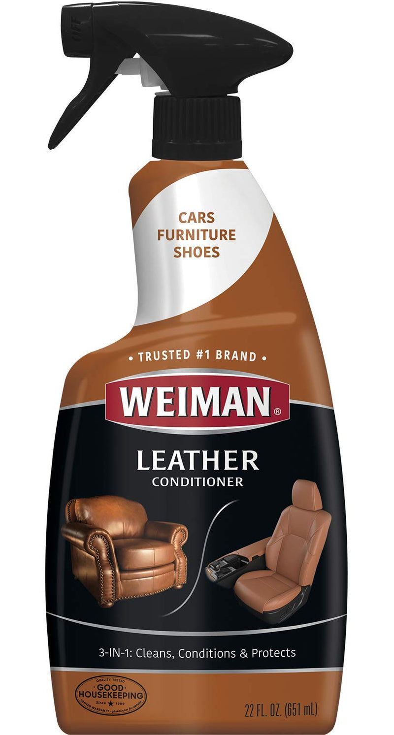 [Australia] - Weiman Leather Cleaner & Conditioner - 12 Fl Oz - Non Toxic Cleans Conditions and Restores Leather Surfaces - UV Protectants Help Prevent Cracking or Fading of Leather Couches Car Seats Shoes Purses 