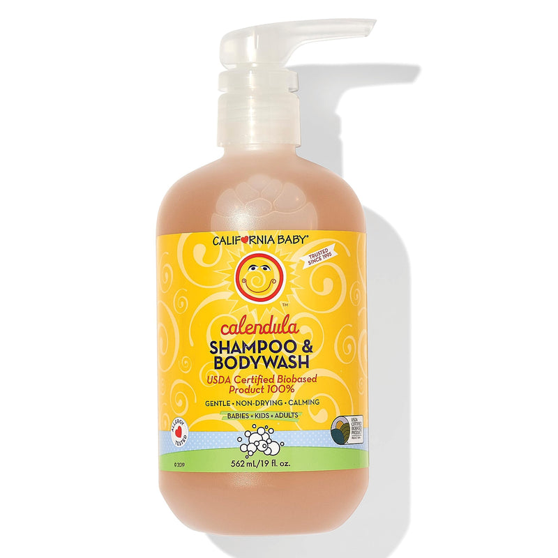 [Australia] - California Baby Calendula Shampoo and Body Wash | 100% Plant-Based (USDA Certified) | Allergy Friendly | Soothing Baby Soap and Toddler Shampoo for Dry, Sensitive Skin | 562 mL / 19 fl. oz. 19 Fl Oz (Pack of 1) 
