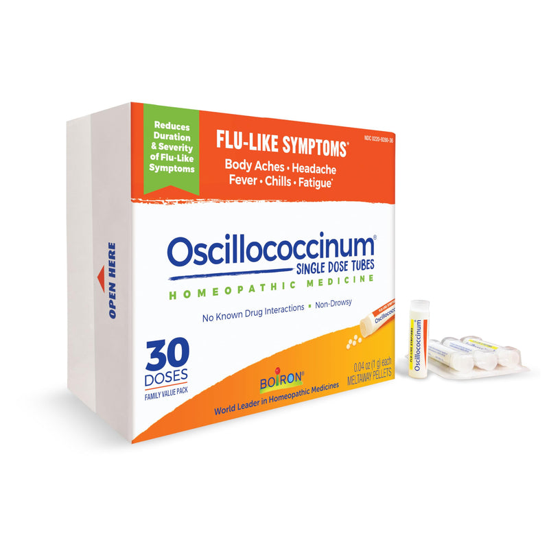Boiron Oscillococcinum for Relief from Flu-Like Symptoms of Body Aches, Headache, Fever, Chills, and Fatigue - 30 Doses 30 Count (Pack of 1)