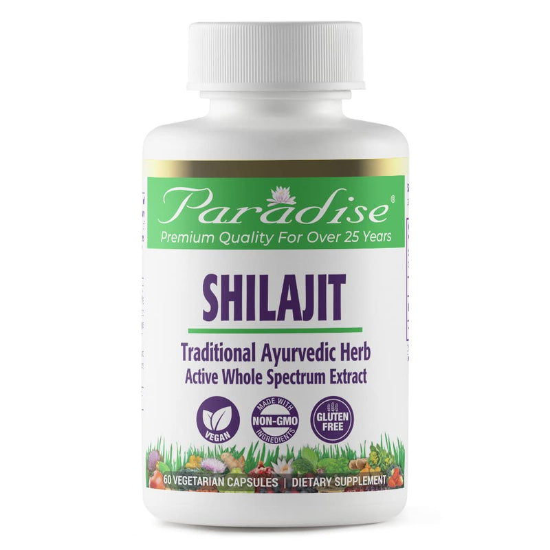 [Australia] - Paradise Herbs Shilajit Extract, Whole Active Plant Extract, Super Potent, Ultra Pure, Vegan, Non-GMO, Gluten Free, Keto, 60 Count Vegetarian Capsules 